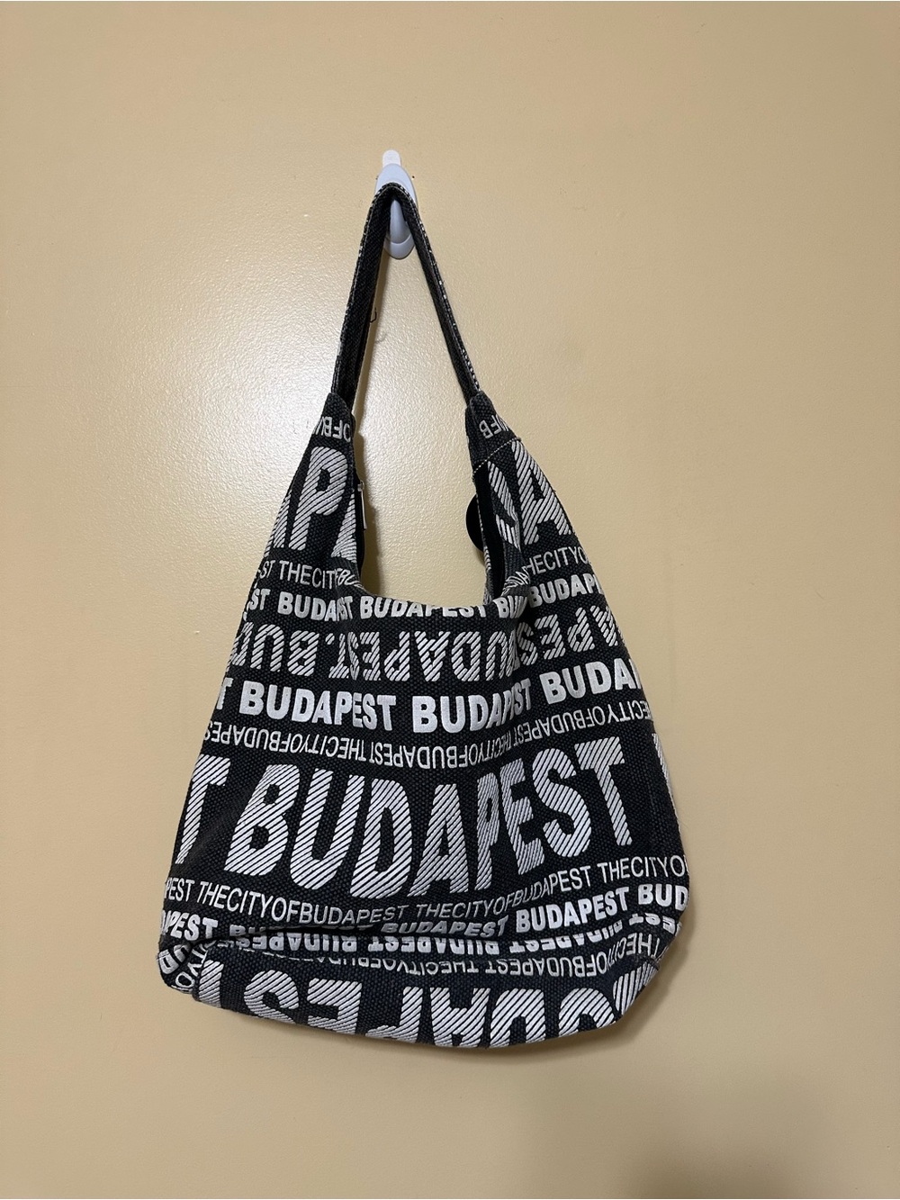 Robin Ruth Budapest Julia Canvas Hobo Shoulder Bag Black
